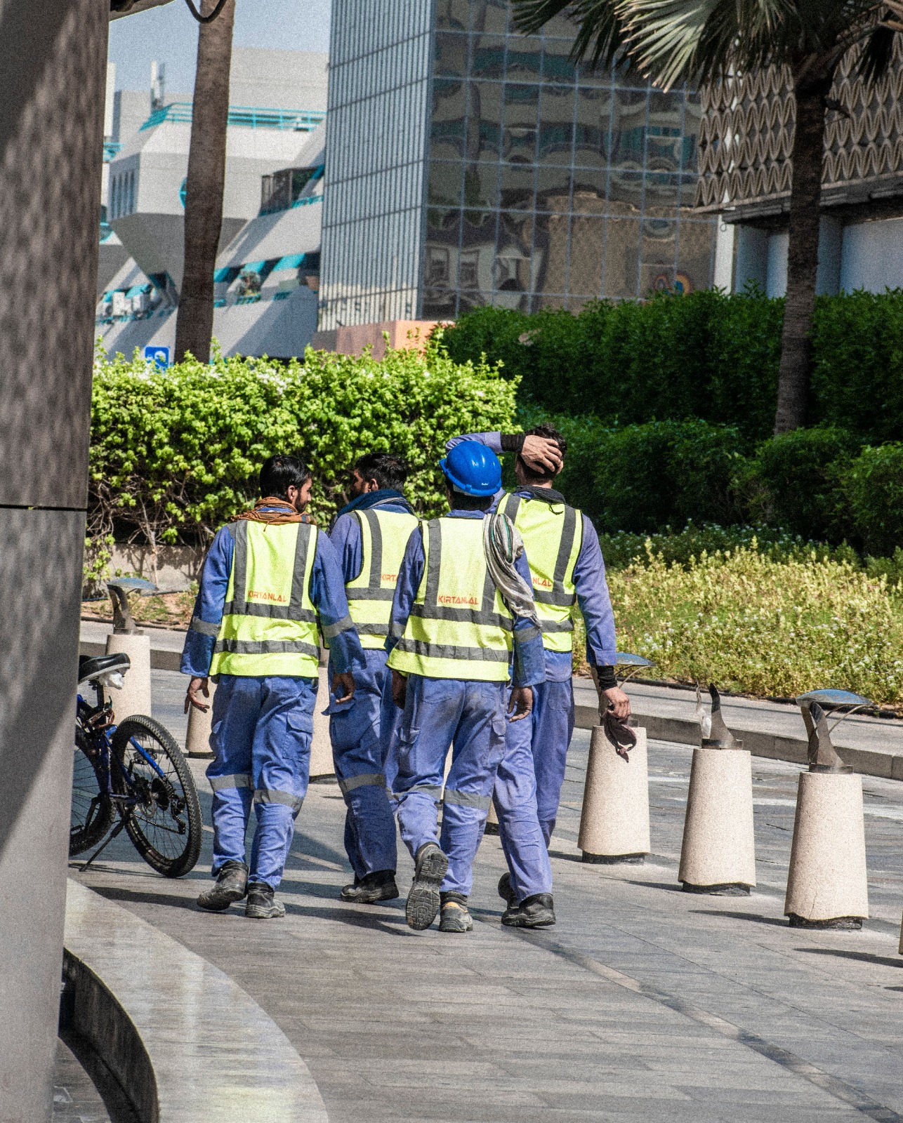 Skilled workers on an active project site