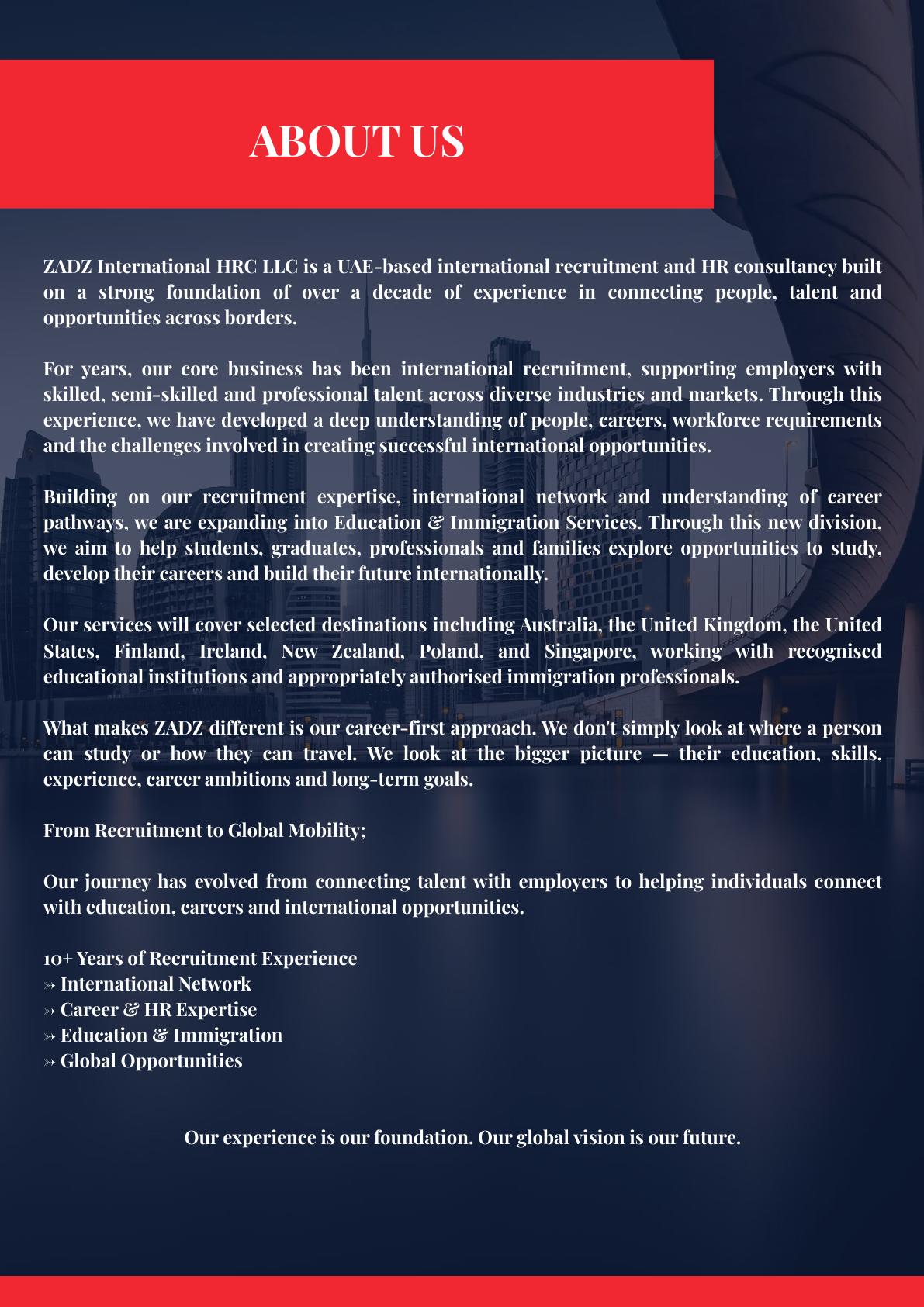 ZADZ International immigration consultancy profile, page 3 of 15